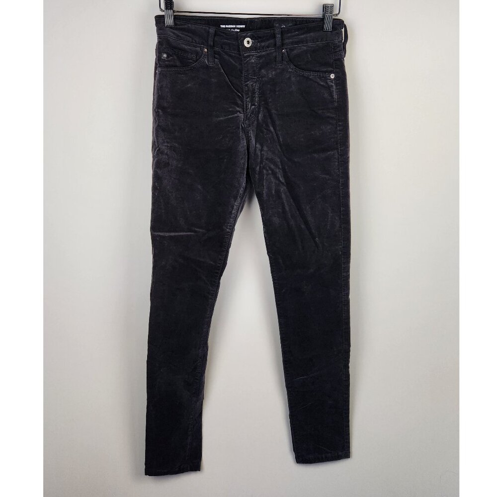 AG Adriano Goldschmied The Farrah High Rise Skinny Velvet Velour Pants sz 27